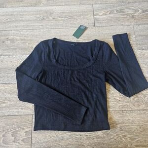 Wild Fable Cropped Scoop Neck Knit Sweater